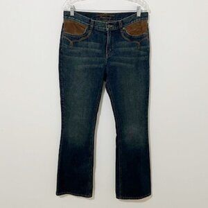 Ralph Lauren Women's Boot Cut Jeans - Dark Blue and Brown